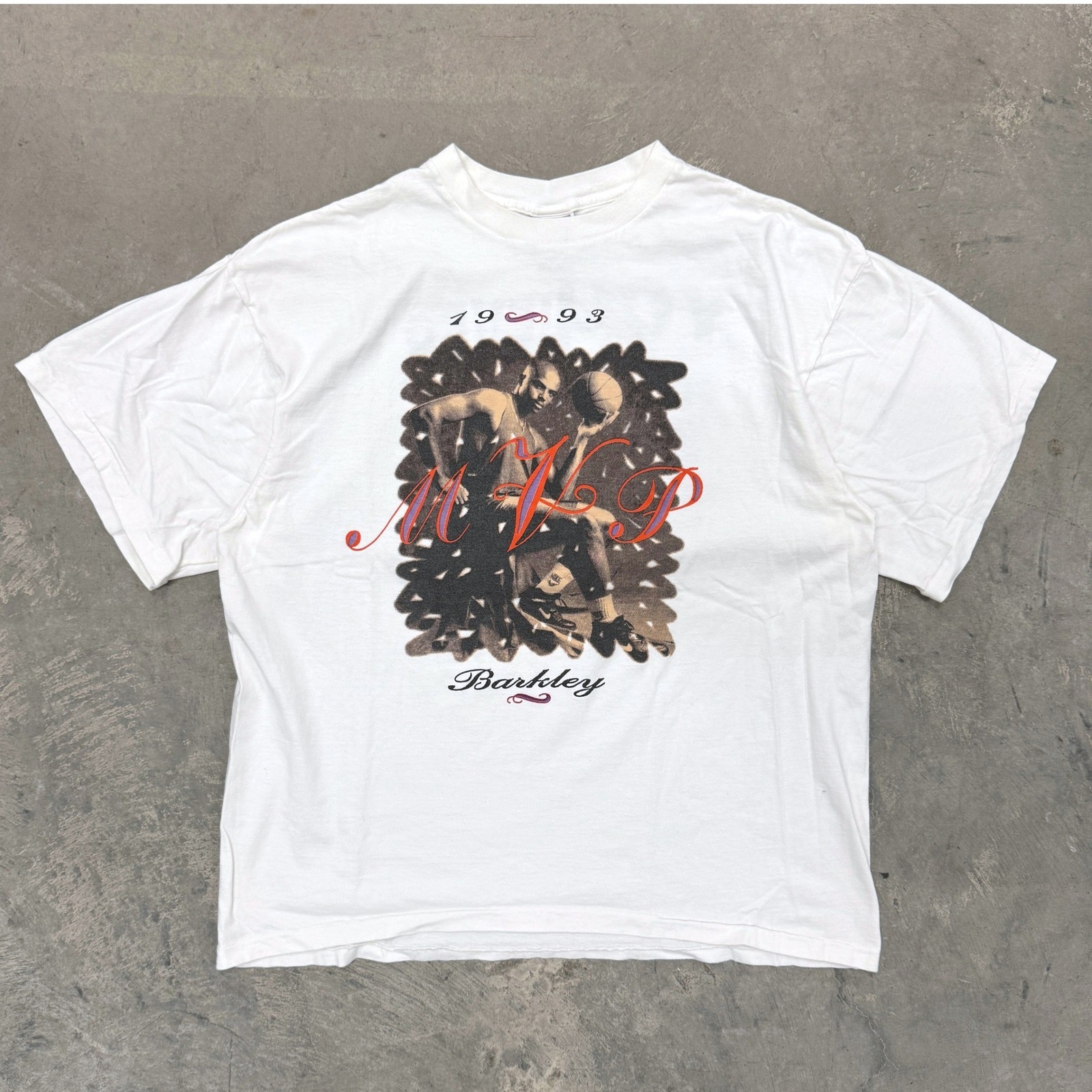 Vintage 90's Nike Charles Barkley Mvp 1993 White Tee Shirt - Xl
